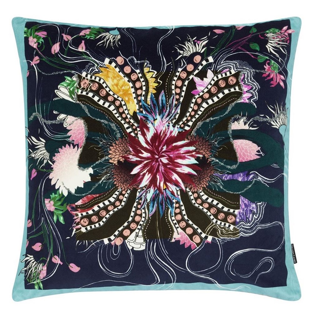 Christian Lacroix Ocean Blooms Cushion in Ruisseau